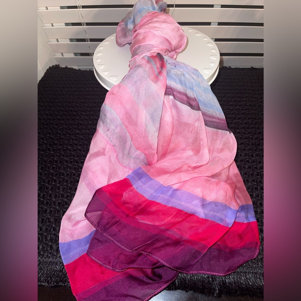 100% Silk Nordstrom‎ Women’s Pink Scarf New with tags - Picture 4 of 5